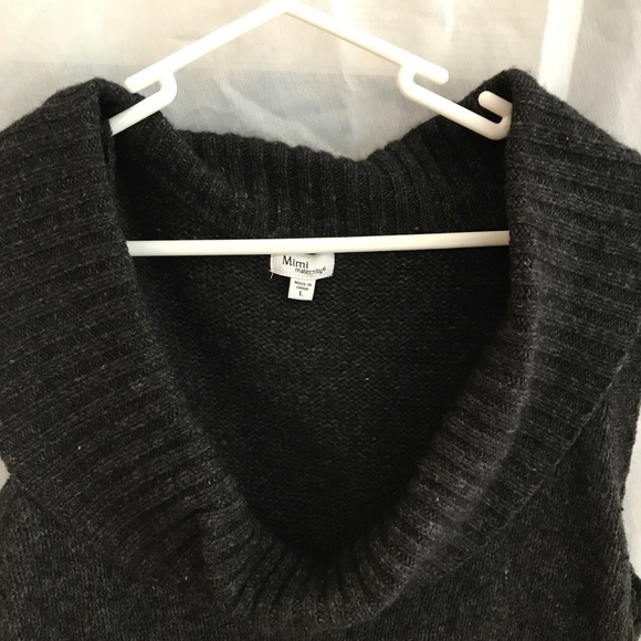 Mimi Maternity Cowl Neck Gray Tunic Sweater Large - Picture 2 of 3